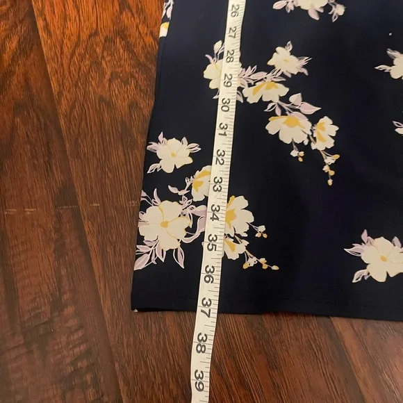 J Jill Navy Floral Dress with pockets Large - Picture 8 of 10